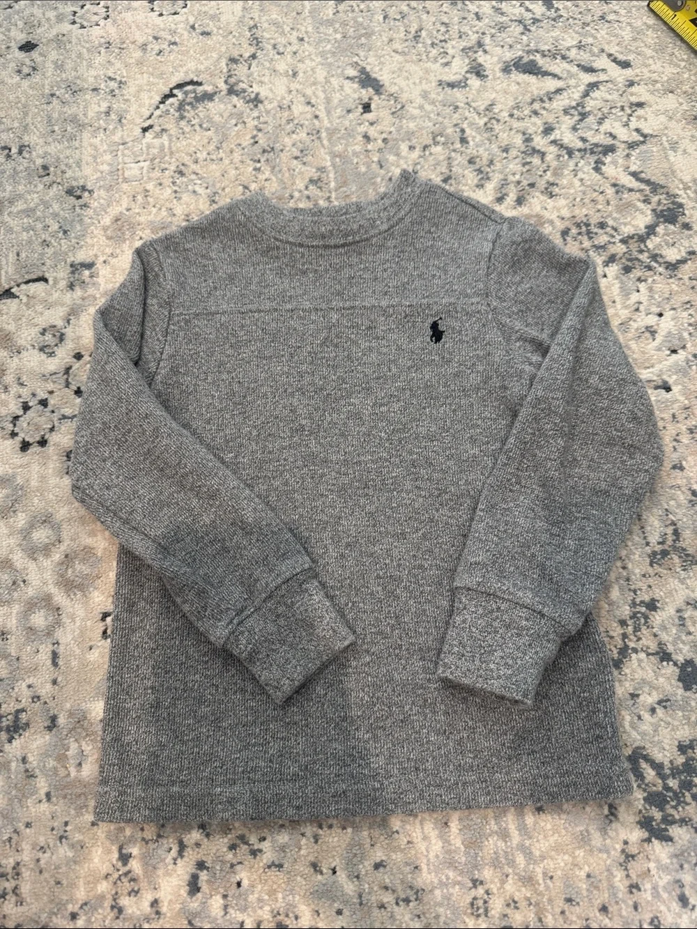 Ralph Lauren Heather Gray Crewneck Sweater with Black Pony
